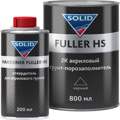 Грунт-наполнитель SOLID PROF FULLER HS BLACK (800+200 мл) 4+1, цвет: черный (в комплекте) 531.8022.02