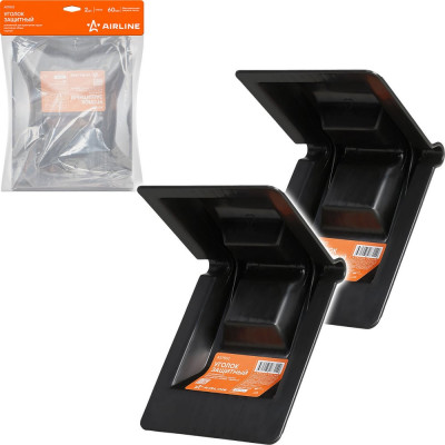 Защитный усиленный уголок для крепления груза лентой Airline до 60 мм, черный, набор 2 шт ASTB02