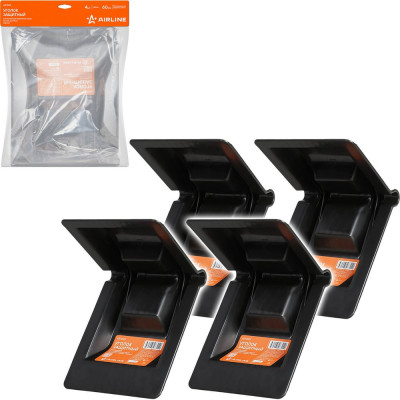 Защитный усиленный уголок для крепления груза лентой Airline до 60 мм, черный, набор 4 шт ASTB03