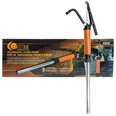 Насос ручной рычажный телескопический FORSTIME для раздачи масла на бочку (пр.-ть 250гр./ход, раб. t -20+40гр.) FT-490C(59693)