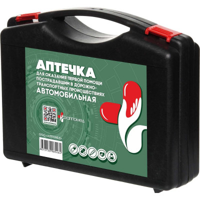 Аптечка для оказания первой помощи пострадавшим в ДТП по пр. 260н (автомобильная), пластиковый футляр ООО АППОМЕД 12811
