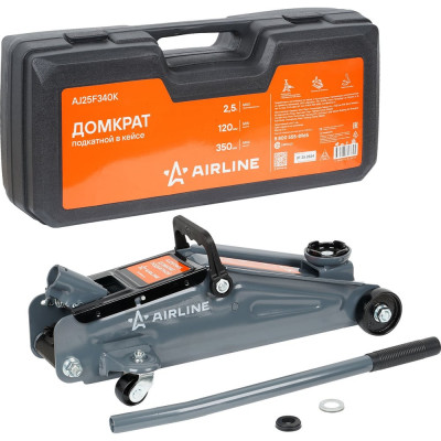 Подкатной домкрат Airline 2.5 т, 120-350 мм, кейс AJ25F340K