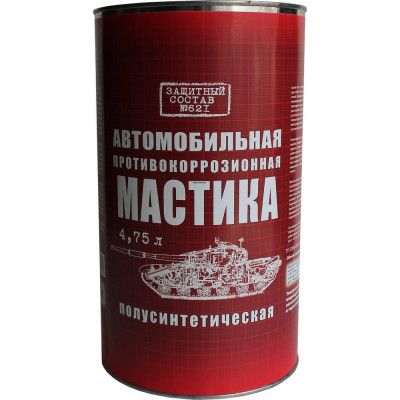 Мастика ПЕТР 621, антикоррозийная, полусинтетическая, противошумная, банка, 4.75 л 621PS4,75L