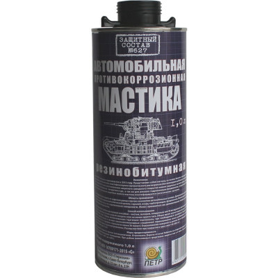 Мастика ПЕТР 627, антикоррозийная, резинобитумная, евробаллон (под пистолет), 1 л 627RB1L(Euro)