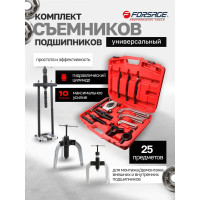 Комплект съемников подшипников универсальный Forsage сегментного типа/двух- трехзахватные , L: 160мм, 210мм, 270мм, в кейсе F-66622(17167)
