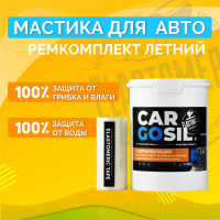 Мастика для авто CARGOSIL комплект 1 кг белый шовный герметик и гидроизоляция для автомобиля, жидкая резина летняя letnij_belyj_1kg_komplekt