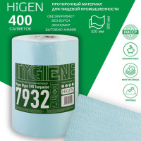 Универсальные безворсовые салфетки в рулоне Higen S90 бирюзовые, 72 gsm, 30x32 см, 55/45, 400 лст/рул 7932