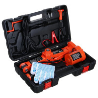 Домкрат электрический ЕРМАК 3 т, 12В, 120-420 мм, 100 Вт, в кейсе, х/б перчатки с ПВХ 743-006