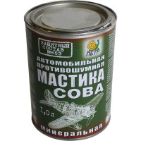 Мастика ПЕТР 653 СОВА, антикоррозийная, минеральная, противошумная, банка, 1 л 653SOVA1L