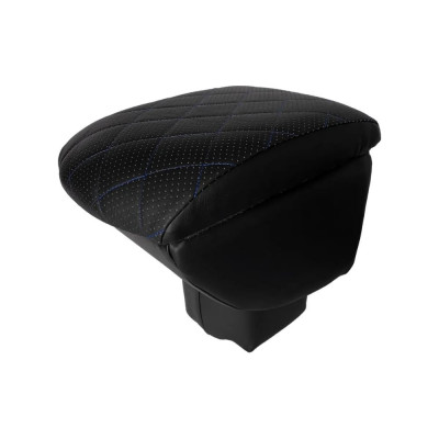 Автоподлокотник PSV для Ford Focus II 2004 2011 г РОМБ отстрочка синяя черная перфорированная экокожа 135520