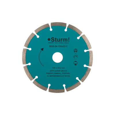 Сегментный алмазный диск по кирпичу Sturm 9020-04-150x22-C