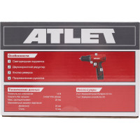 Аккумуляторная дрель шуруповерт ATLET CDT212D.1