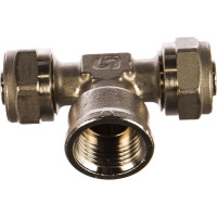 Тройник обж-В-обж 16х1/2x16 никелированный Uni-Fitt 667N6260