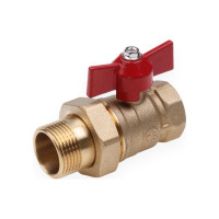 Шаровой кран со сгоном AQUALINK вн-нар 1/2 U B бабочка (Цена за упаковку 10 шт.)  арт. 4778