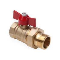 Шаровой кран со сгоном AQUALINK вн-нар 1/2 U B бабочка (Цена за упаковку 10 шт.)  арт. 4778