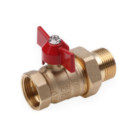 Шаровой кран со сгоном AQUALINK вн-нар 1/2 U B бабочка (Цена за упаковку 10 шт.)  арт. 4778