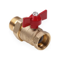 Шаровой кран со сгоном AQUALINK вн-нар 1/2 U B бабочка (Цена за упаковку 10 шт.)  арт. 4778