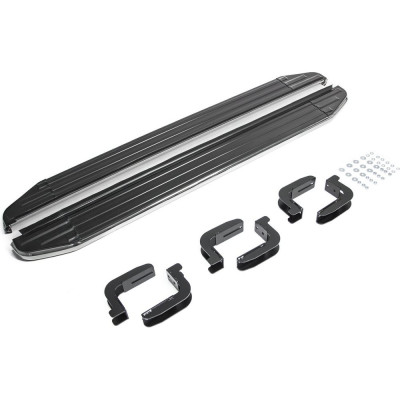 Пороги на автомобиль Rival Premium-Black для Nissan Pathfinder R51 2004-2014 г.в., 173 см, 2 шт., алюминий A173ALB.4105.1
