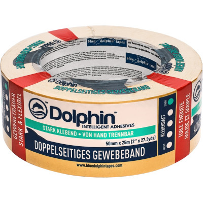 Двухстороняя ковровая клейкая лента Blue Dolphin Double-sided Fabric 50мм х 25м 05-3-03-EN