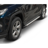 Пороги на автомобиль Rival Bmw-Style круг для Toyota RAV4 XA50 2019-н.в., 180 см, 2 шт., алюминий D180AL.5710.1