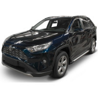 Пороги на автомобиль Rival Bmw-Style круг для Toyota RAV4 XA50 2019-н.в., 180 см, 2 шт., алюминий D180AL.5710.1