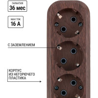 Удлинитель сетевой TDM ELECTRIC с выключателем, 5 розеток, 3 метра, ПВС 3х1мм2 Эко (бук) 16А 250В SQ1303-3121
