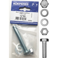 Болт НАКРЕПКО с гайкой и шайбами 12х80 25 шт. 108944