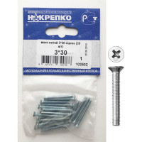 Винт потай НАКРЕПКО 3х30 оцинк 500 шт. 102502