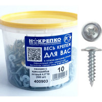 Саморез НАКРЕПКО с прессшайбой, острый, 4,2х19, 500 шт. 400903