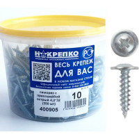Саморез НАКРЕПКО с прессшайбой, острый, 4,2х32, 350 шт. 400905