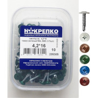 Саморез НАКРЕПКО п\ш, св., 4,2х16 темно-зеленый, RAL 6005, 175 шт. 205305