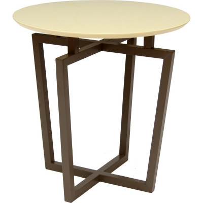 Журнальный стол Мебелик Рилле 440 темный кофе/бежевый кругл. 783