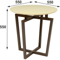 Журнальный стол Мебелик Рилле 440 темный кофе/бежевый кругл. 783