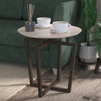 Журнальный стол Мебелик Рилле 440 темный кофе/бежевый кругл. 783