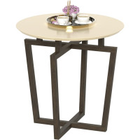 Журнальный стол Мебелик Рилле 440 темный кофе/бежевый кругл. 783