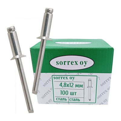 Вытяжная заклепка SORREX потай., ST/ST, 4.8х12, 100 шт. SSK 48120 100