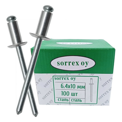 Вытяжная заклепка SORREX ST/ST, 6.4х10, 100 шт. SSD 64100 100