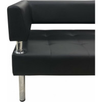 Диван Мягкий офис Сатурн трехместный черный СТР301ЧН