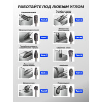 Набор шарошек металлических Forsage "PROFI" 10пр. ,в пластик. футляре F-61710(48473)