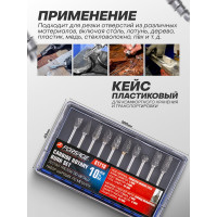Набор шарошек металлических Forsage "PROFI" 10пр. ,в пластик. футляре F-61710(48473)