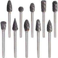 Набор шарошек металлических Forsage "PROFI" 10пр. ,в пластик. футляре F-61710(48473)