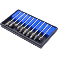 Набор шарошек металлических Forsage "PROFI" 10пр. ,в пластик. футляре F-61710(48473)