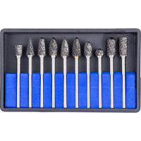 Набор шарошек металлических Forsage "PROFI" 10пр. ,в пластик. футляре F-61710(48473)