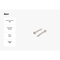 Винт ЦКИ DIN 7985, М3x4, A4, Ph 1, 500 шт. 69608