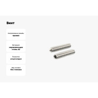 Установочный винт ЦКИ DIN914 М3x10 A2 HEX 1.5, 50 шт. 71770