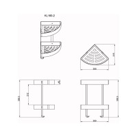 Угловая двухэтажная полка Azario AZ-160-2 00075545