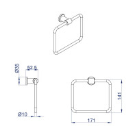 Полотенцедержатель Azario FORNY AZ-88311A 00075486