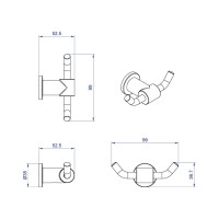 Двойной крючок Azario FORNY AZ-88305 00075481