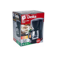 Кофеварка DELTA DL-8153 черная, 600 Вт, 600 мл 4-6 чашек 6 0Р-00015403
