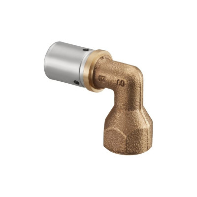 Прессовый угольник-переход Oventrop Cofit P, В, 26 x 3 x 3/4", бронза RX 1512447